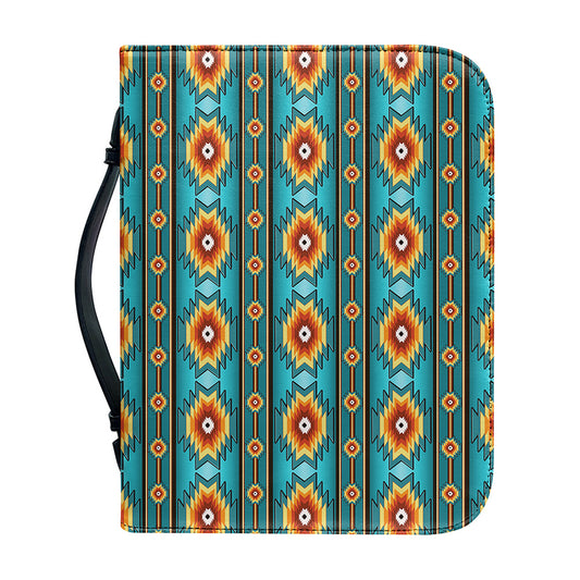 Ethnic Southwestern Navajo Pattern Print Leather Bible Cover