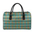 Ethnic Southwestern Navajo Pattern Print Leather Duffel Bag