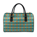 Ethnic Southwestern Navajo Pattern Print Leather Duffle Bag