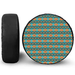 Ethnic Southwestern Navajo Pattern Print Leather Spare Tire Cover