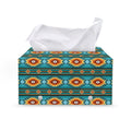 Ethnic Southwestern Navajo Pattern Print Leather Tissue Box Cover