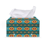 Ethnic Southwestern Navajo Pattern Print Leather Tissue Box Cover