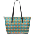 Ethnic Southwestern Navajo Pattern Print Leather Tote Bag With Zipper