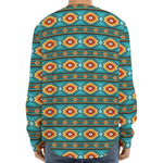 Ethnic Southwestern Navajo Pattern Print Long Sleeve Baseball Jersey
