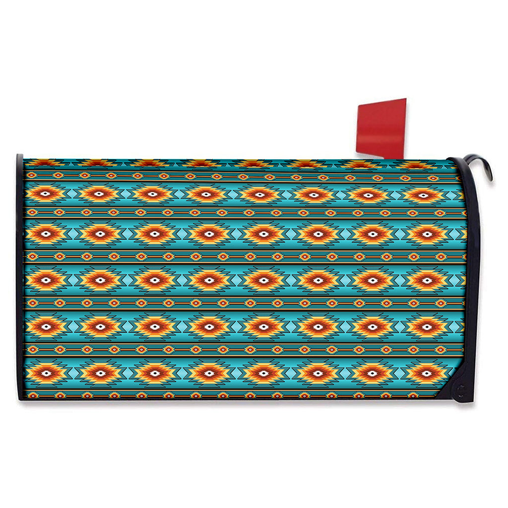 Ethnic Southwestern Navajo Pattern Print Mailbox Cover