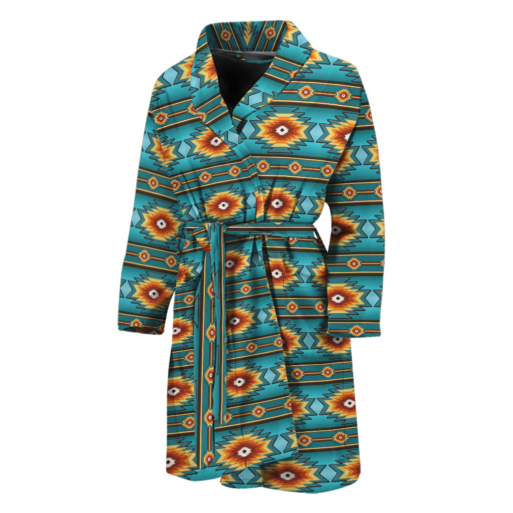 Ethnic Southwestern Navajo Pattern Print Men's Bathrobe