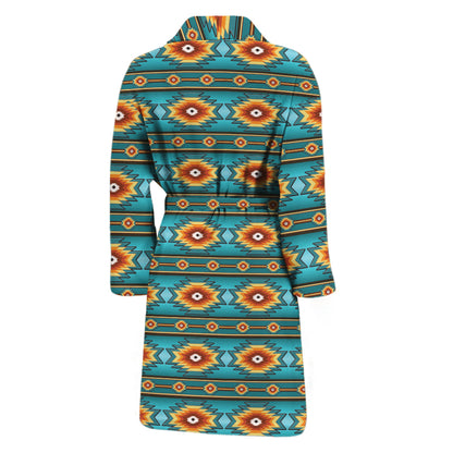 Ethnic Southwestern Navajo Pattern Print Men's Bathrobe