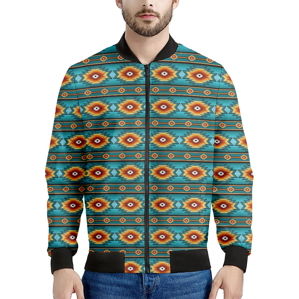 Ethnic Southwestern Navajo Pattern Print Men's Bomber Jacket