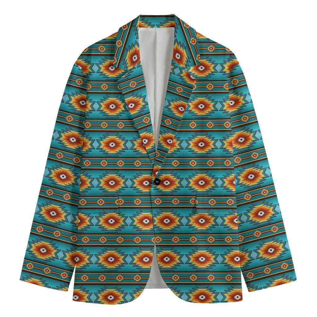 Ethnic Southwestern Navajo Pattern Print Men's Cotton Blazer