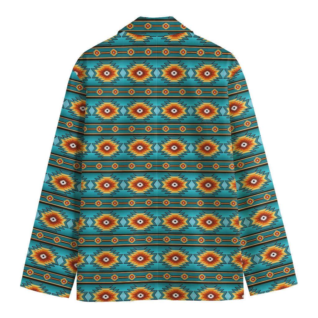 Ethnic Southwestern Navajo Pattern Print Men's Cotton Blazer