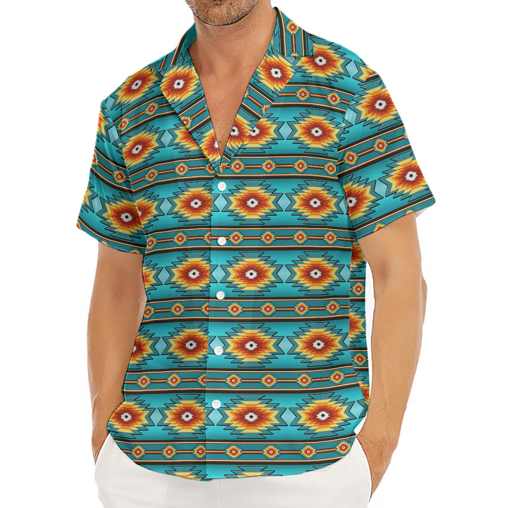 Ethnic Southwestern Navajo Pattern Print Men's Deep V-Neck Shirt
