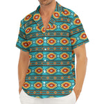Ethnic Southwestern Navajo Pattern Print Men's Deep V-Neck Shirt