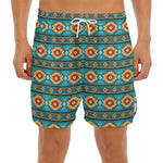 Ethnic Southwestern Navajo Pattern Print Men's Split Running Shorts
