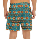 Ethnic Southwestern Navajo Pattern Print Men's Split Running Shorts