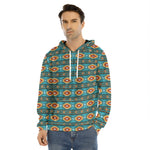 Ethnic Southwestern Navajo Pattern Print Men's Velvet Pullover Hoodie