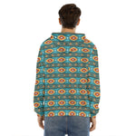 Ethnic Southwestern Navajo Pattern Print Men's Velvet Pullover Hoodie