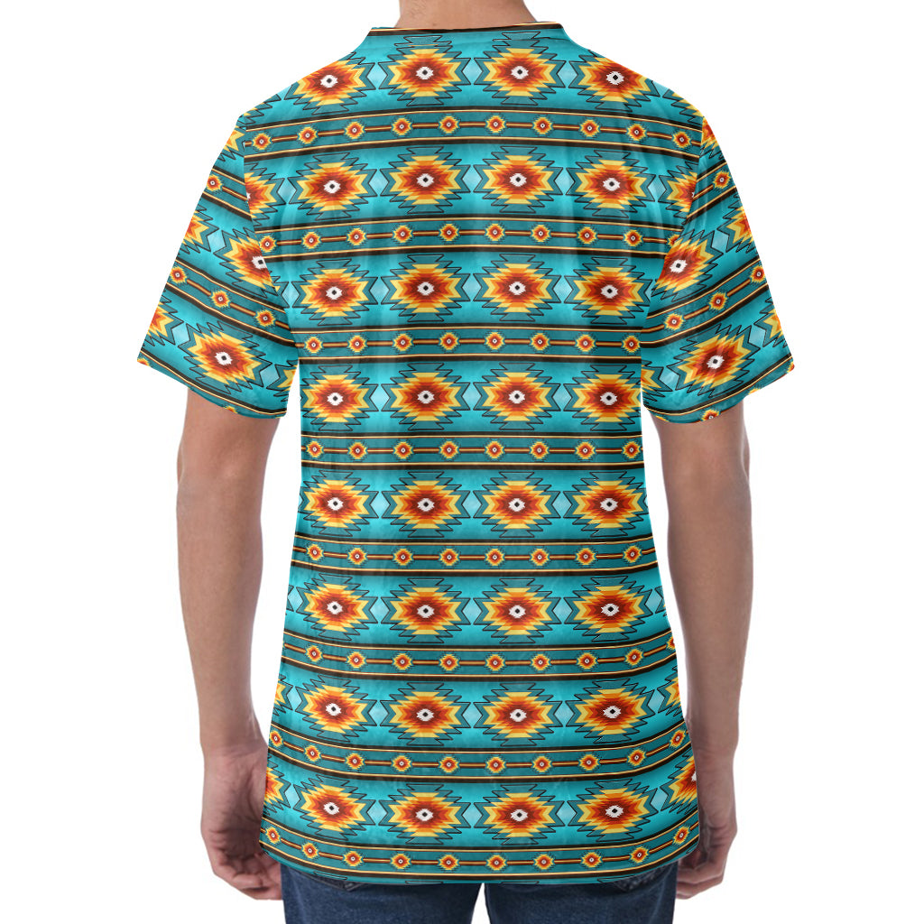 Ethnic Southwestern Navajo Pattern Print Men's Velvet T-Shirt