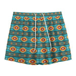Ethnic Southwestern Navajo Pattern Print Mesh Shorts