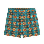 Ethnic Southwestern Navajo Pattern Print Mesh Shorts