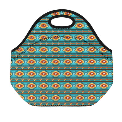 Ethnic Southwestern Navajo Pattern Print Neoprene Lunch Bag