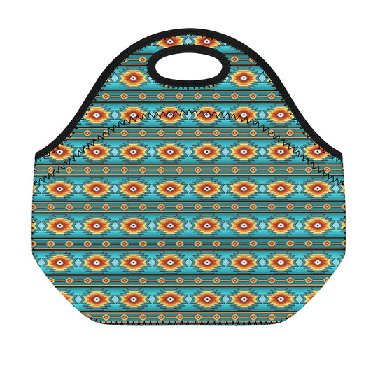 Ethnic Southwestern Navajo Pattern Print Neoprene Lunch Bag