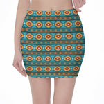 Ethnic Southwestern Navajo Pattern Print Pencil Mini Skirt