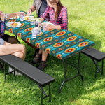 Ethnic Southwestern Navajo Pattern Print Picnic Table Cover