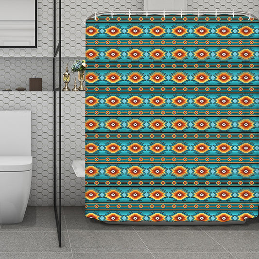 Ethnic Southwestern Navajo Pattern Print Polyester Shower Curtain