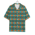 Ethnic Southwestern Navajo Pattern Print Rayon Hawaiian Shirt