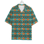 Ethnic Southwestern Navajo Pattern Print Rayon Hawaiian Shirt