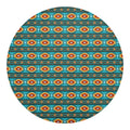 Ethnic Southwestern Navajo Pattern Print Round Blanket