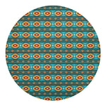 Ethnic Southwestern Navajo Pattern Print Round Blanket