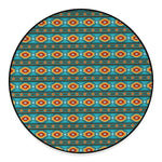 Ethnic Southwestern Navajo Pattern Print Round Floor Mat