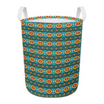 Ethnic Southwestern Navajo Pattern Print Round Laundry Basket
