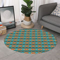 Ethnic Southwestern Navajo Pattern Print Round Rug
