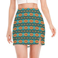 Ethnic Southwestern Navajo Pattern Print Side Slit Mini Skirt