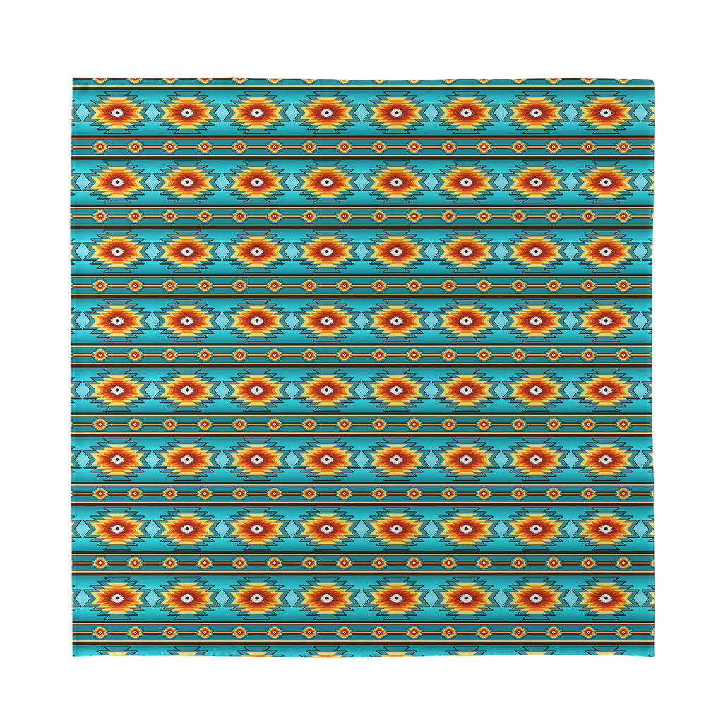 Ethnic Southwestern Navajo Pattern Print Silk Bandana
