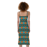 Ethnic Southwestern Navajo Pattern Print Slim Fit Midi Cami Dress