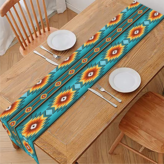 Ethnic Southwestern Navajo Pattern Print Table Runner