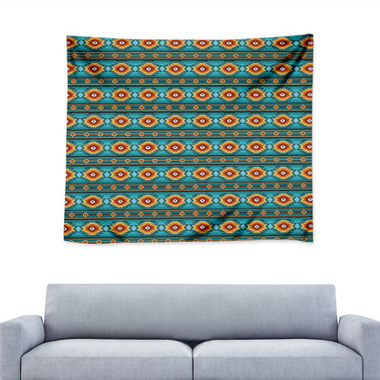 Ethnic Southwestern Navajo Pattern Print Tapestry