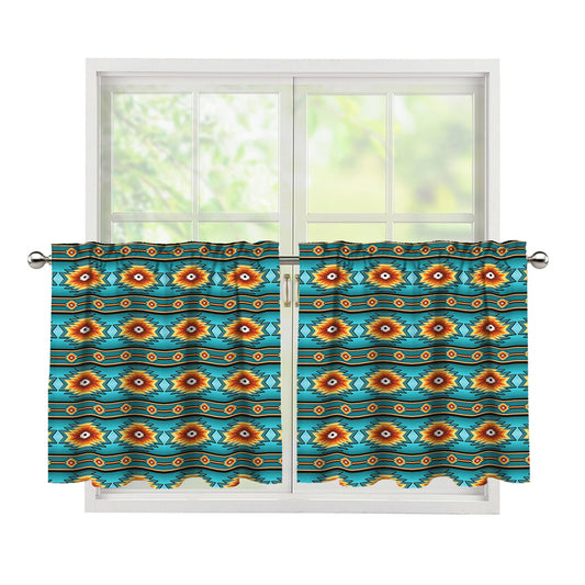 Ethnic Southwestern Navajo Pattern Print Tier Curtains