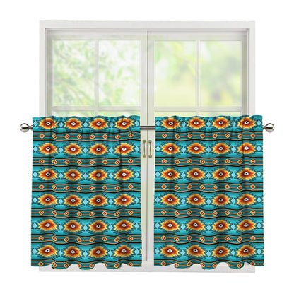 Ethnic Southwestern Navajo Pattern Print Tier Curtains