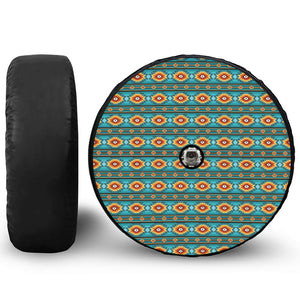 Ethnic Southwestern Navajo Pattern Print Tire Cover With Camera Hole