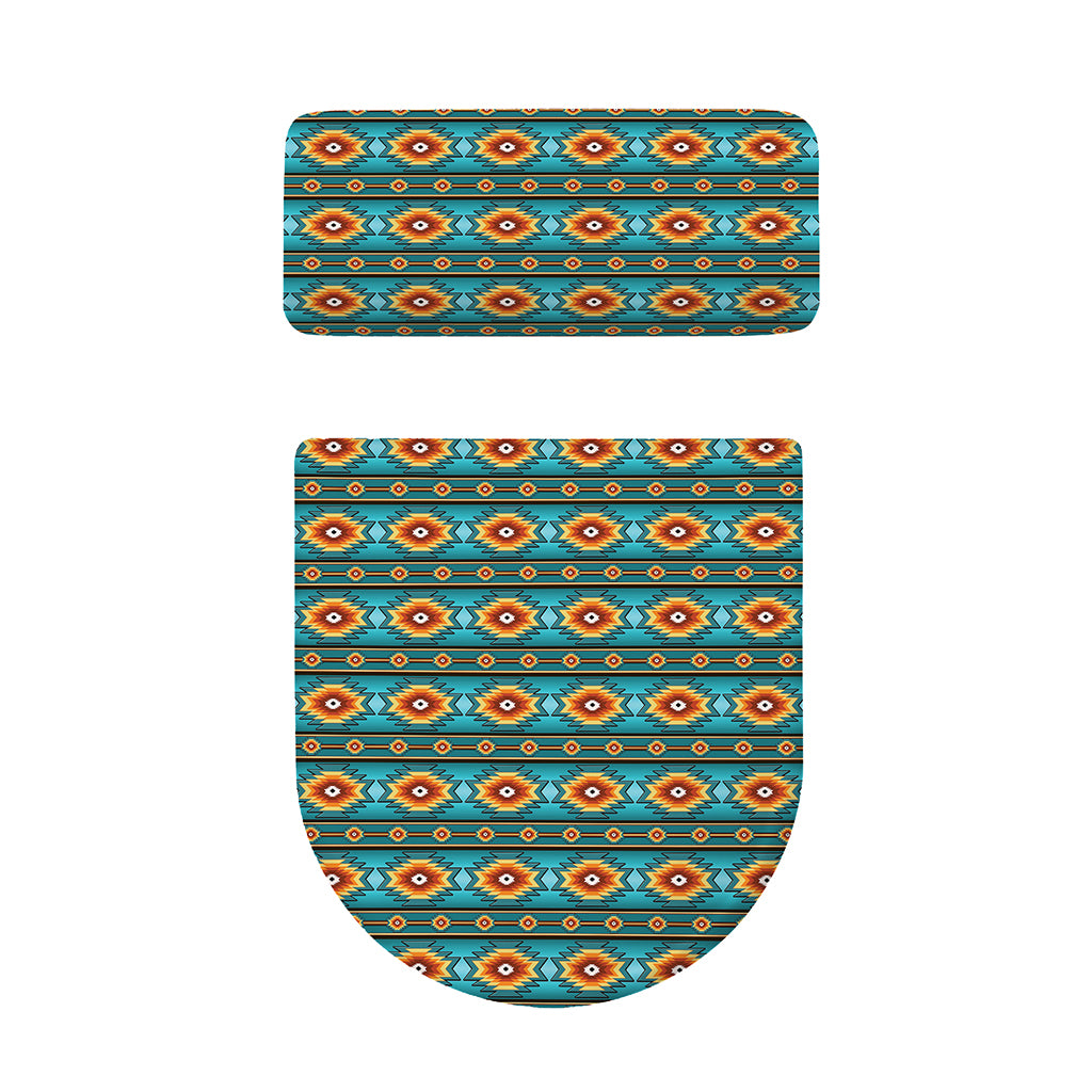 Ethnic Southwestern Navajo Pattern Print Toilet Lid And Tank Cover Set