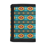 Ethnic Southwestern Navajo Pattern Print Trifold Wallet