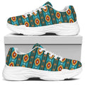 Ethnic Southwestern Navajo Pattern Print White Chunky Shoes