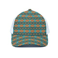 Ethnic Southwestern Navajo Pattern Print White Mesh Trucker Hat