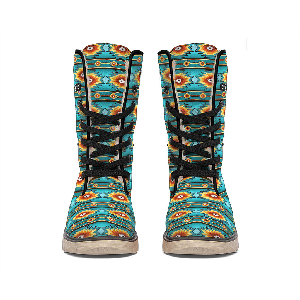 Ethnic Southwestern Navajo Pattern Print Winter Boots