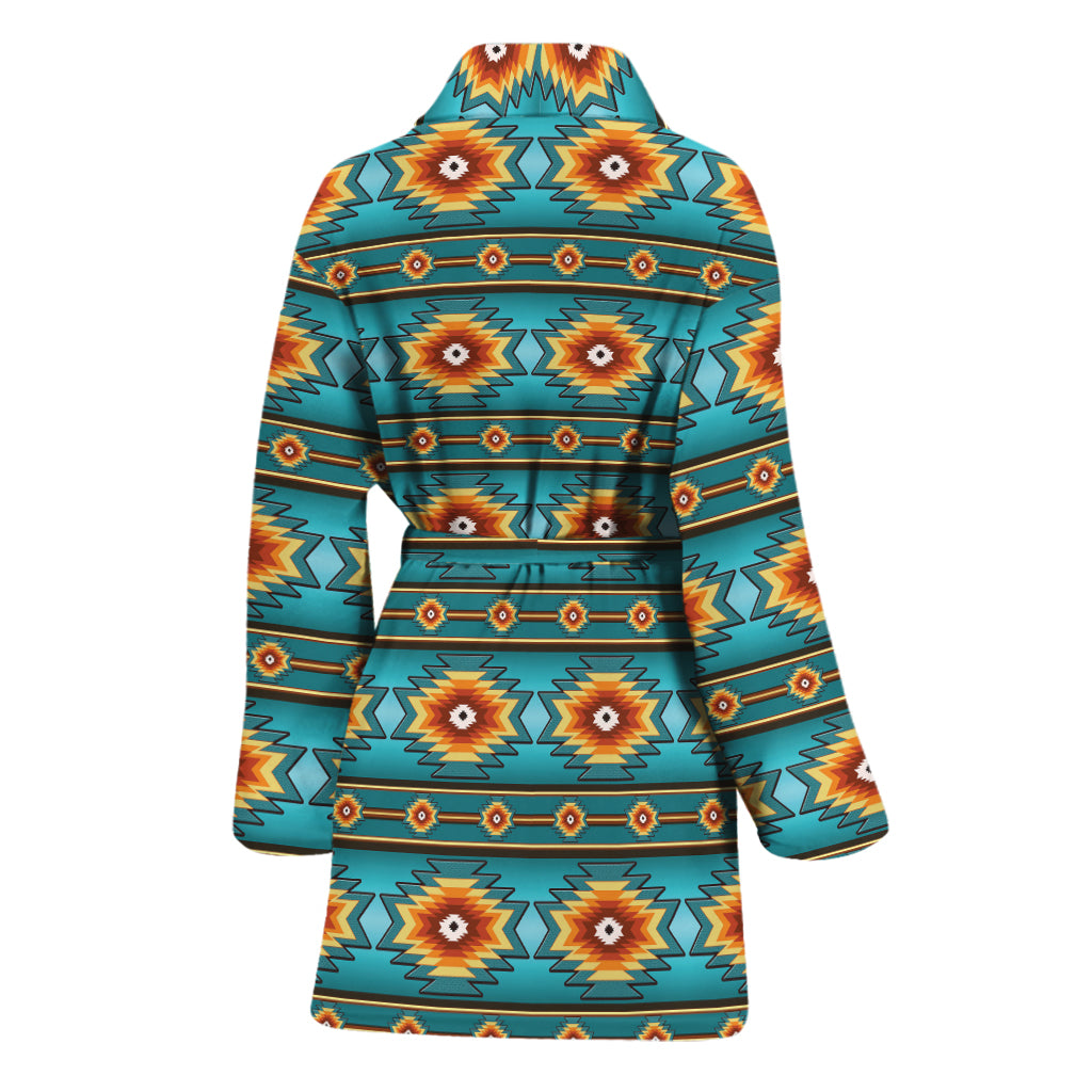 Ethnic Southwestern Navajo Pattern Print Women's Bathrobe