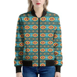 Ethnic Southwestern Navajo Pattern Print Women's Bomber Jacket